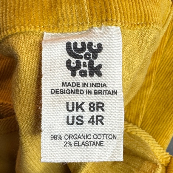 NWOT Lucy & Yak Original Dungaree Organic Cotton Mustard Size UK8 US4 Unisex - Picture 8 of 16